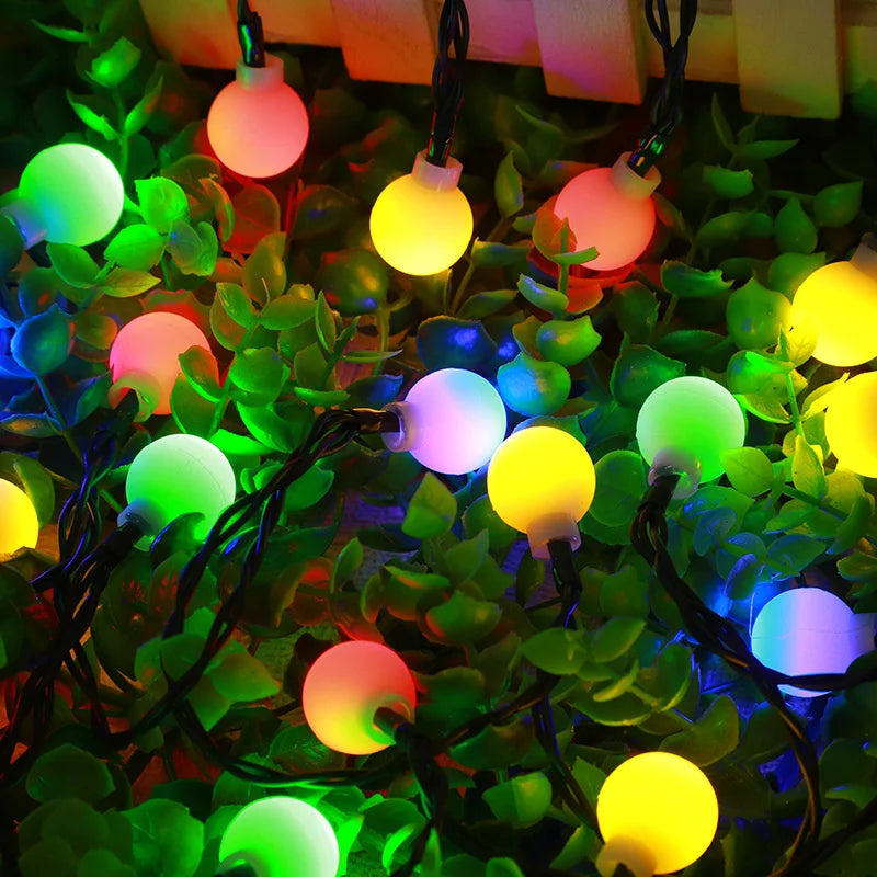 Solar LED Outdoor String Lights – Warm White or Multicolor