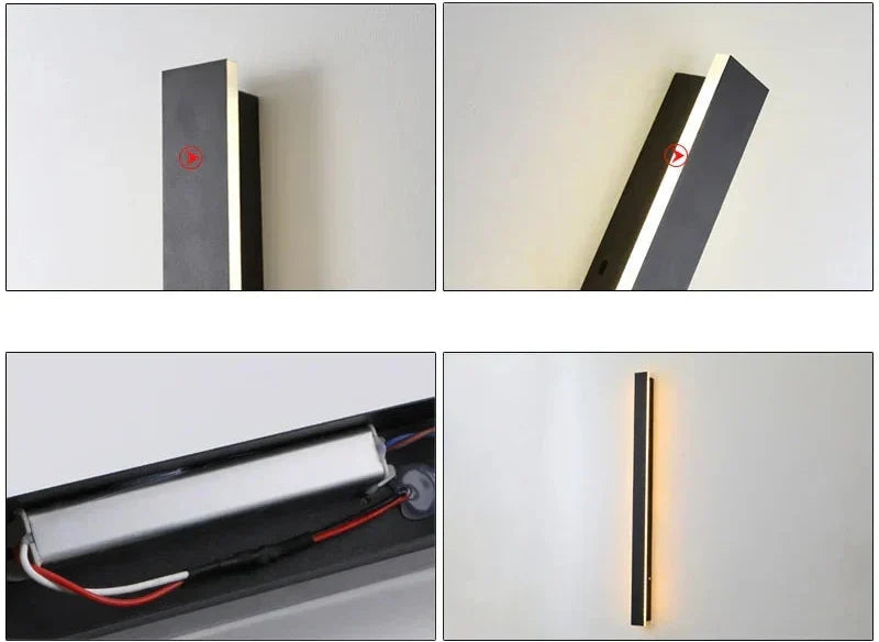 Modern Linear LED Outdoor Wall Light for Patio & Garden