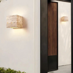 Natural Travertine Cube Wall Sconce – Square or Rectangle