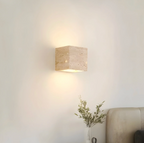 Natural Travertine Cube Wall Sconce – Square or Rectangle