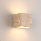 Natural Travertine Cube Wall Sconce – Square or Rectangle