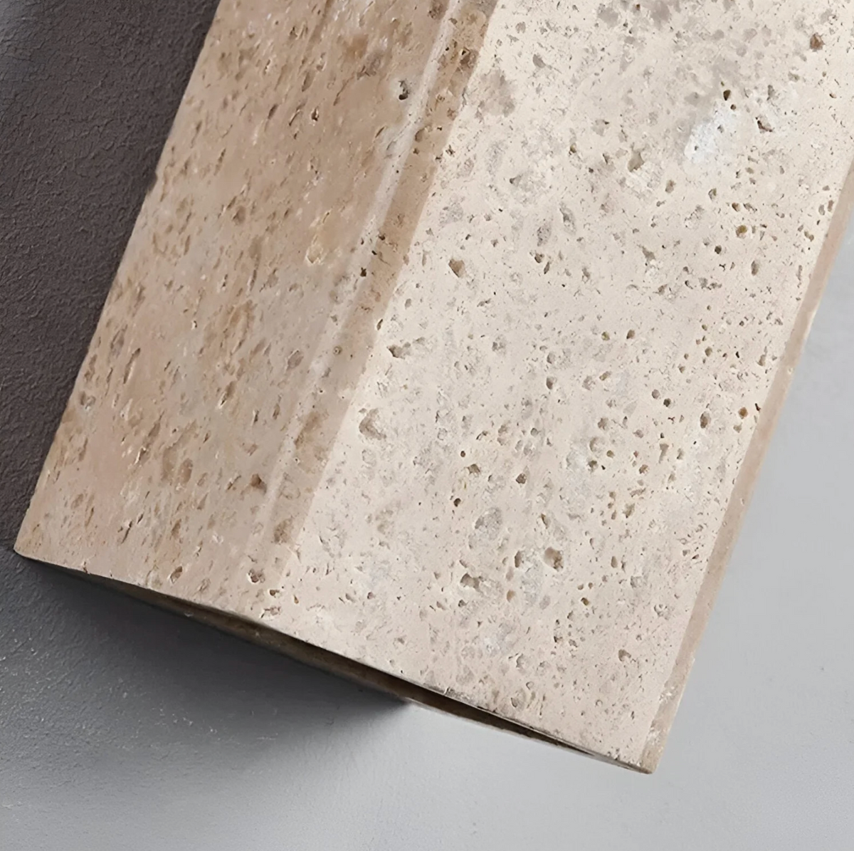 Natural Travertine Cube Wall Sconce – Square or Rectangle