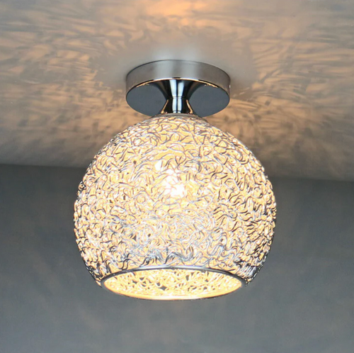 Woven Metal Globe Flush Mount Ceiling Light – 9 Colors