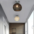 Woven Metal Globe Flush Mount Ceiling Light – 9 Colors