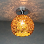 Woven Metal Globe Flush Mount Ceiling Light – 9 Colors