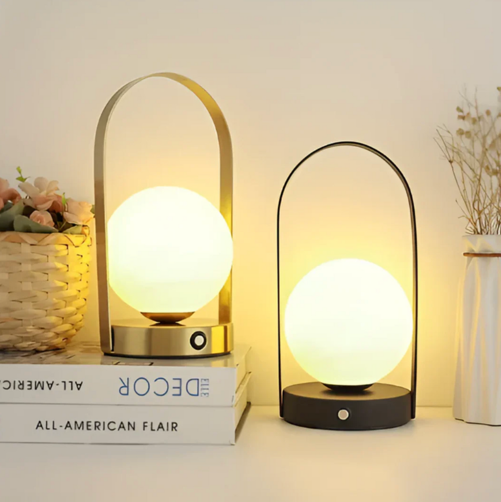LED Globe Table Lamp – Black, Gold or Red