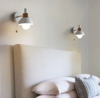 Pull-Chain Wall Sconce with Wooden Accent – 4 Colors