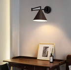 Scandinavian wooden cone wall sconce