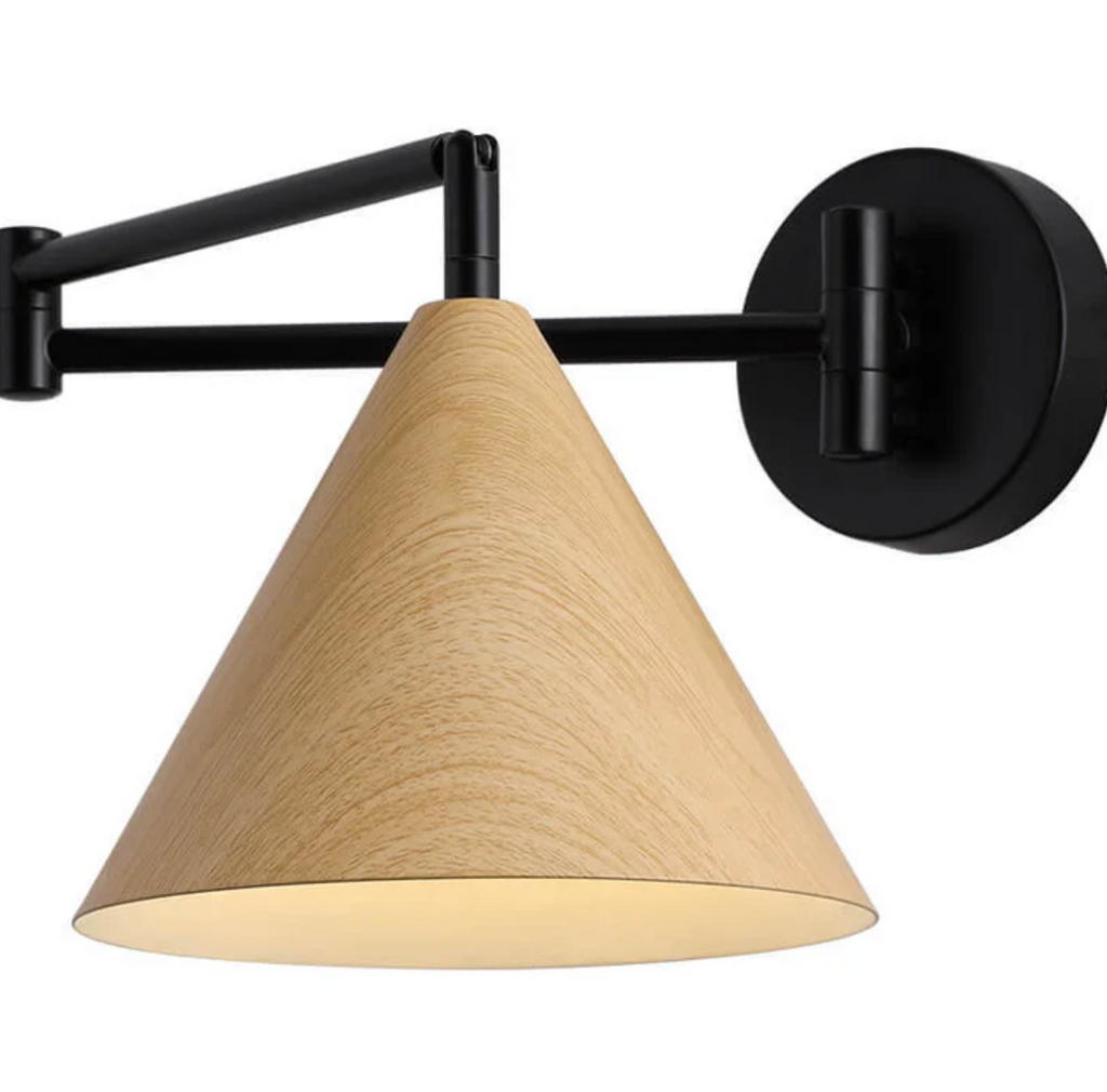 Scandinavian Wooden Cone Wall Sconce