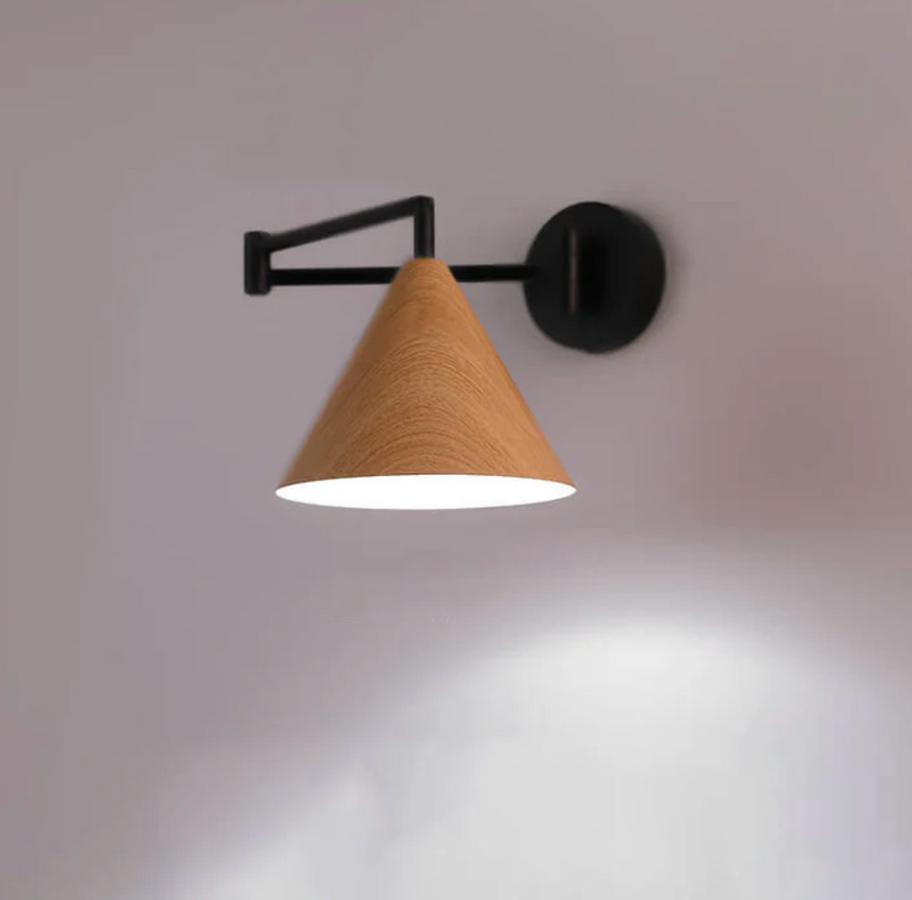 Scandinavian Wooden Cone Wall Sconce