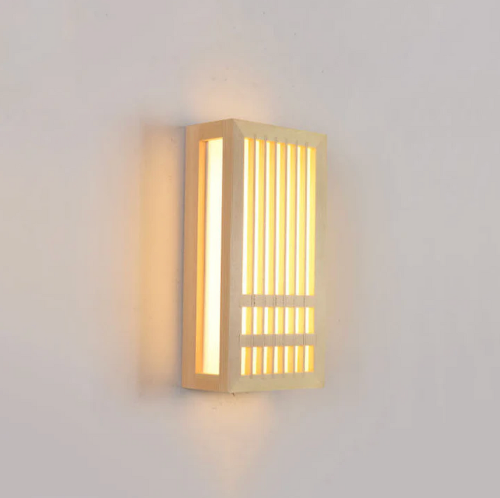 Japandi Wooden Slat LED Wall Light