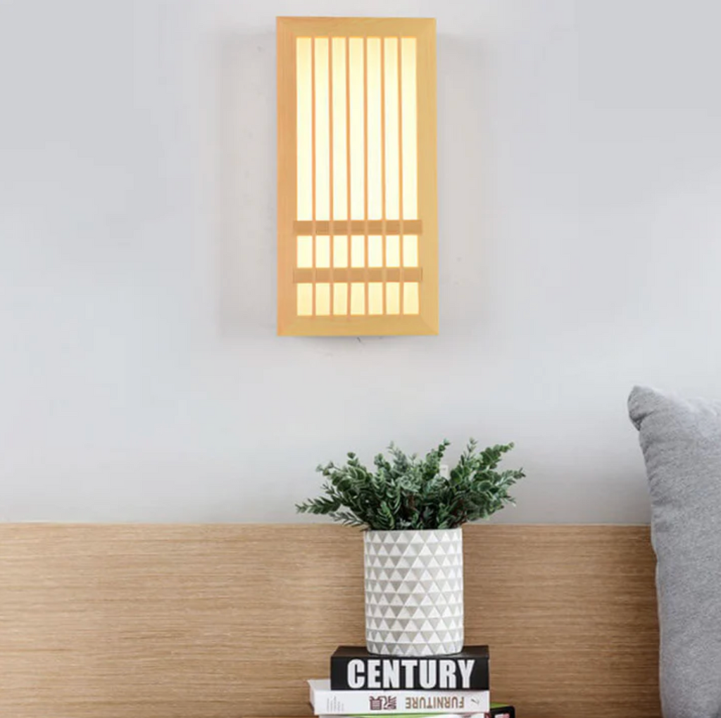 Japandi Wooden Slat LED Wall Light