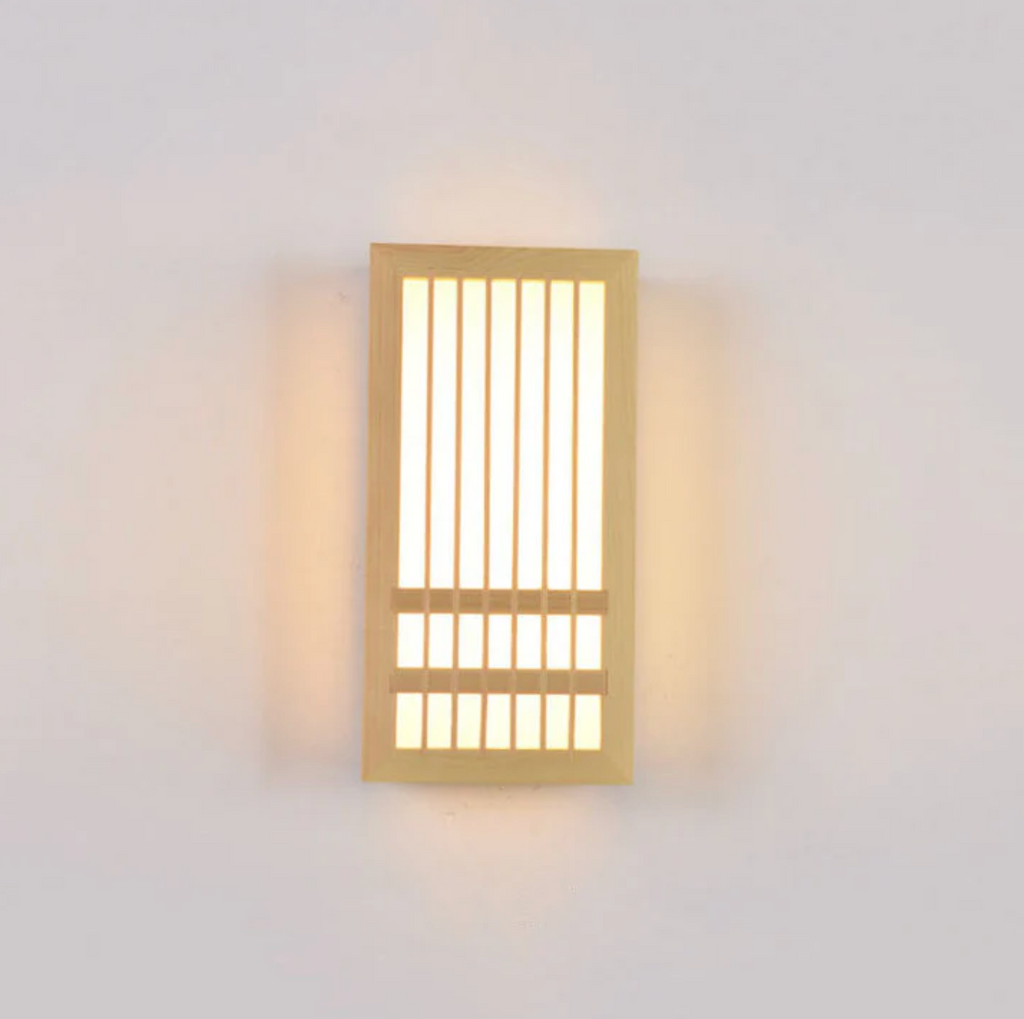 Japandi Wooden Slat LED Wall Light