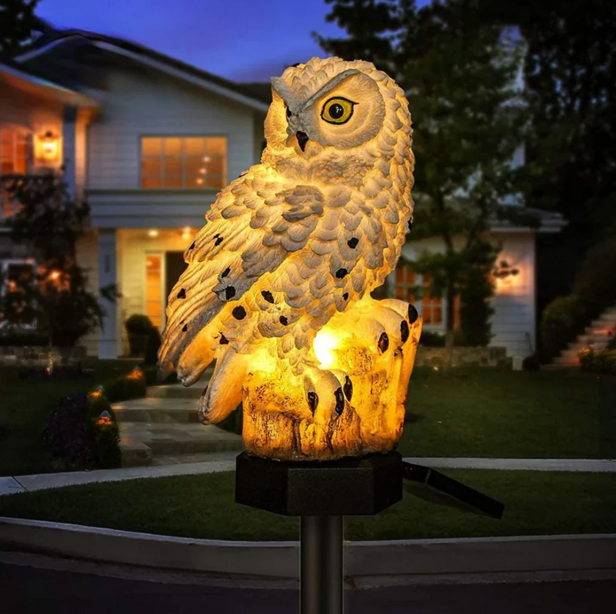 Solar Owl Garden Stake Light