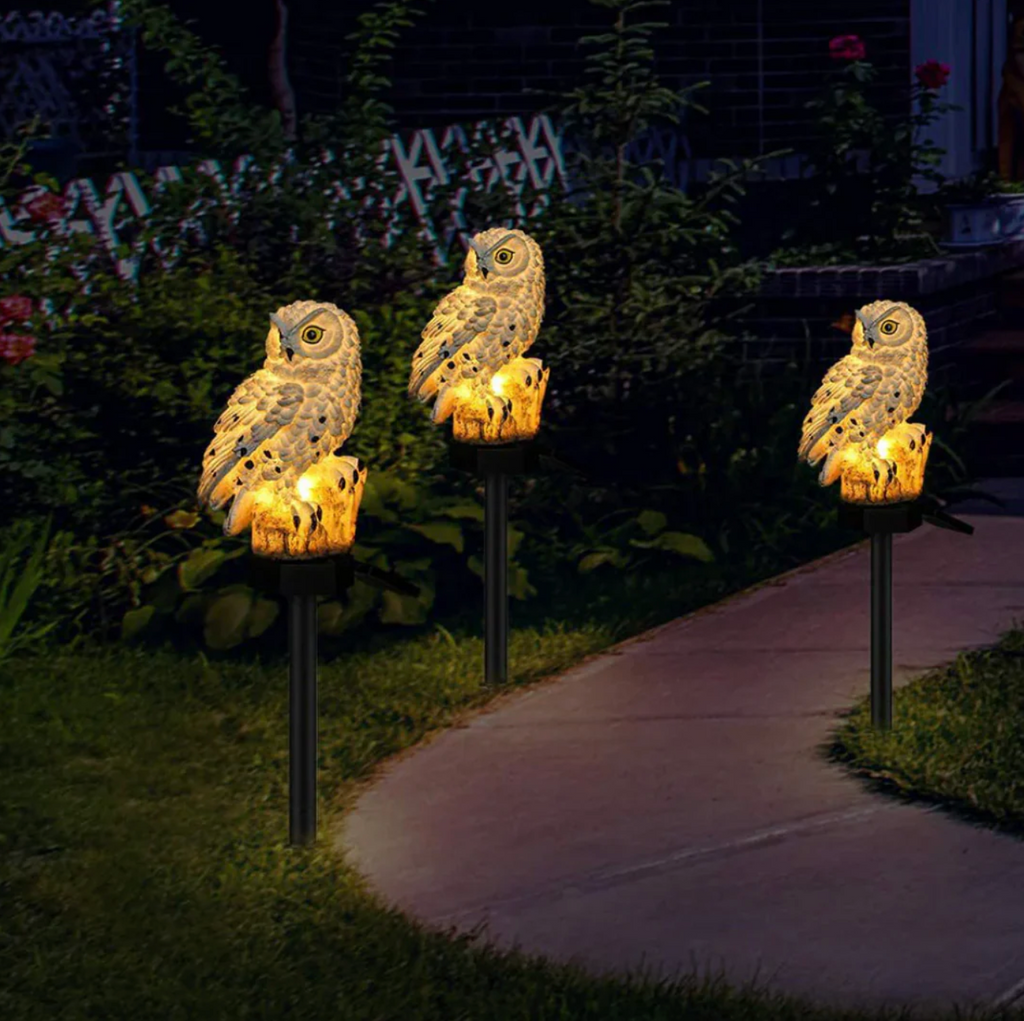 Solar Owl Garden Stake Light