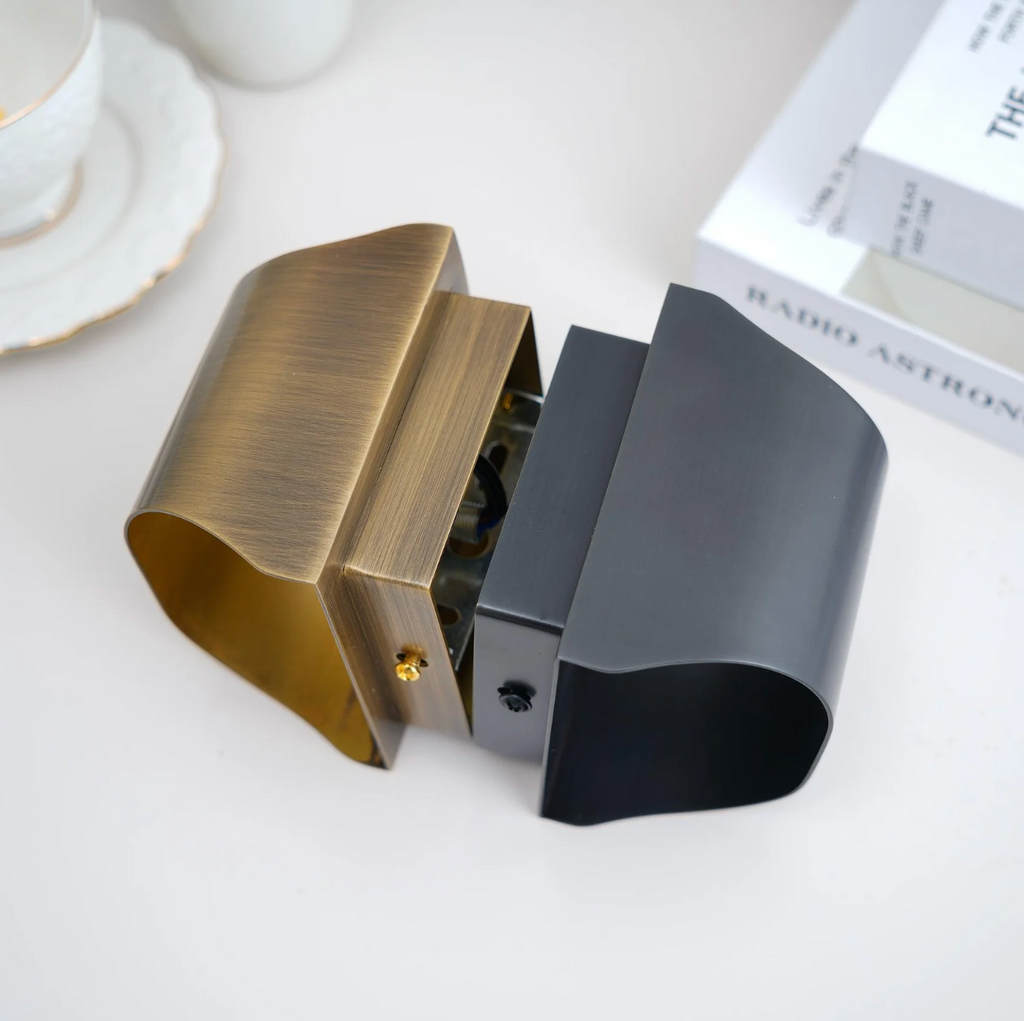Up-Down LED Wall Lamp – Aluminum Cube, Black or Gold