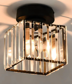 Glam Crystal Flush Mount Ceiling Light – Round or Square