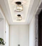 Glam Crystal Flush Mount Ceiling Light – Round or Square