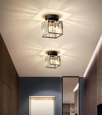 Glam Crystal Flush Mount Ceiling Light – Round or Square