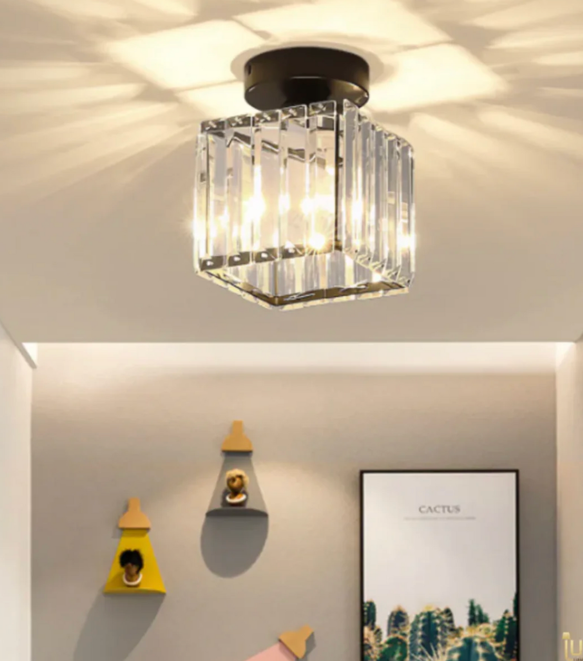 Glam Crystal Flush Mount Ceiling Light – Round or Square