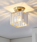 Glam Crystal Flush Mount Ceiling Light – Round or Square