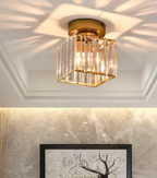 Glam Crystal Flush Mount Ceiling Light – Round or Square