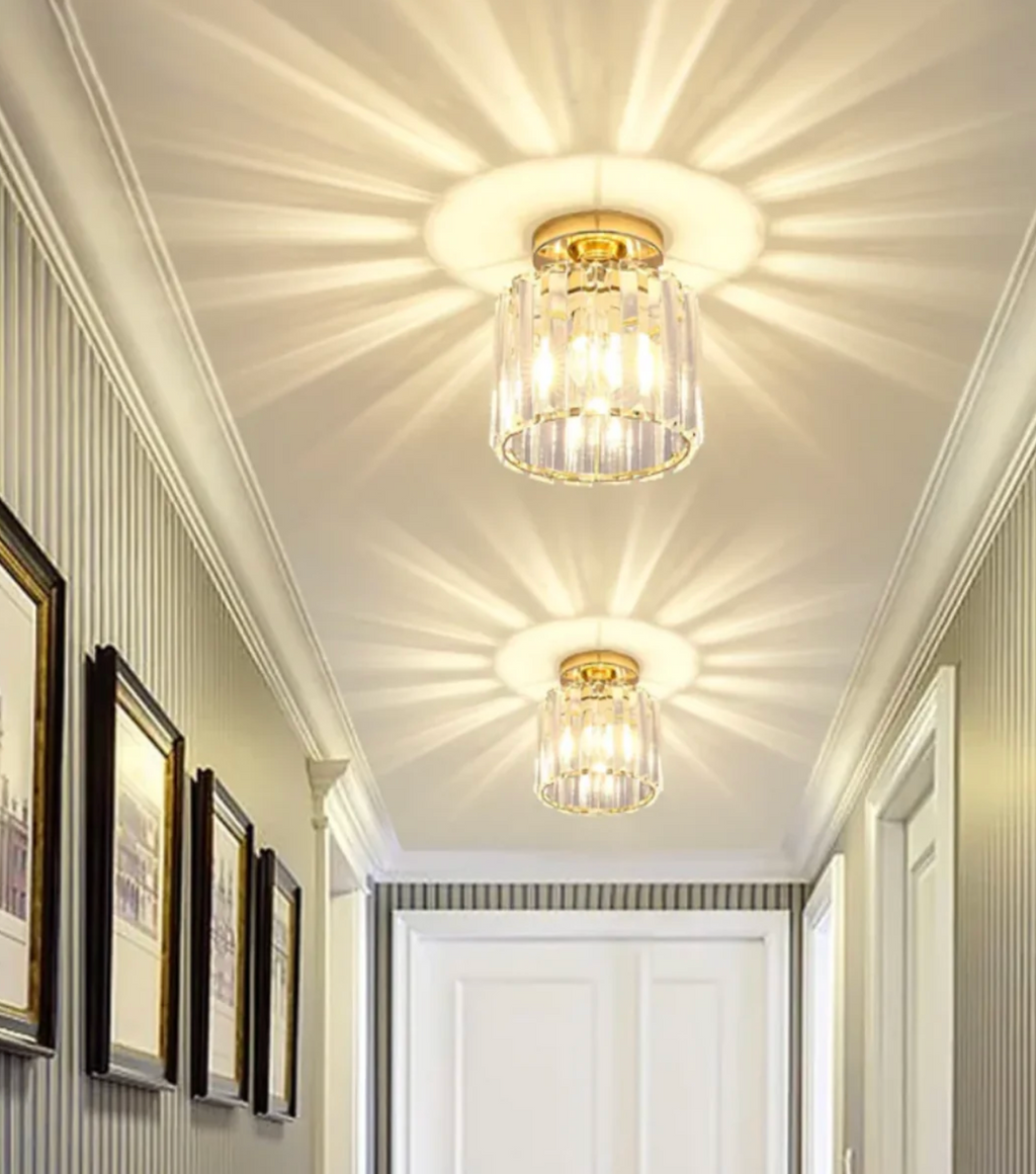 Glam Crystal Flush Mount Ceiling Light – Round or Square