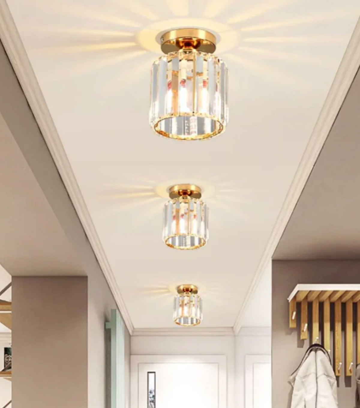 Glam Crystal Flush Mount Ceiling Light – Round or Square