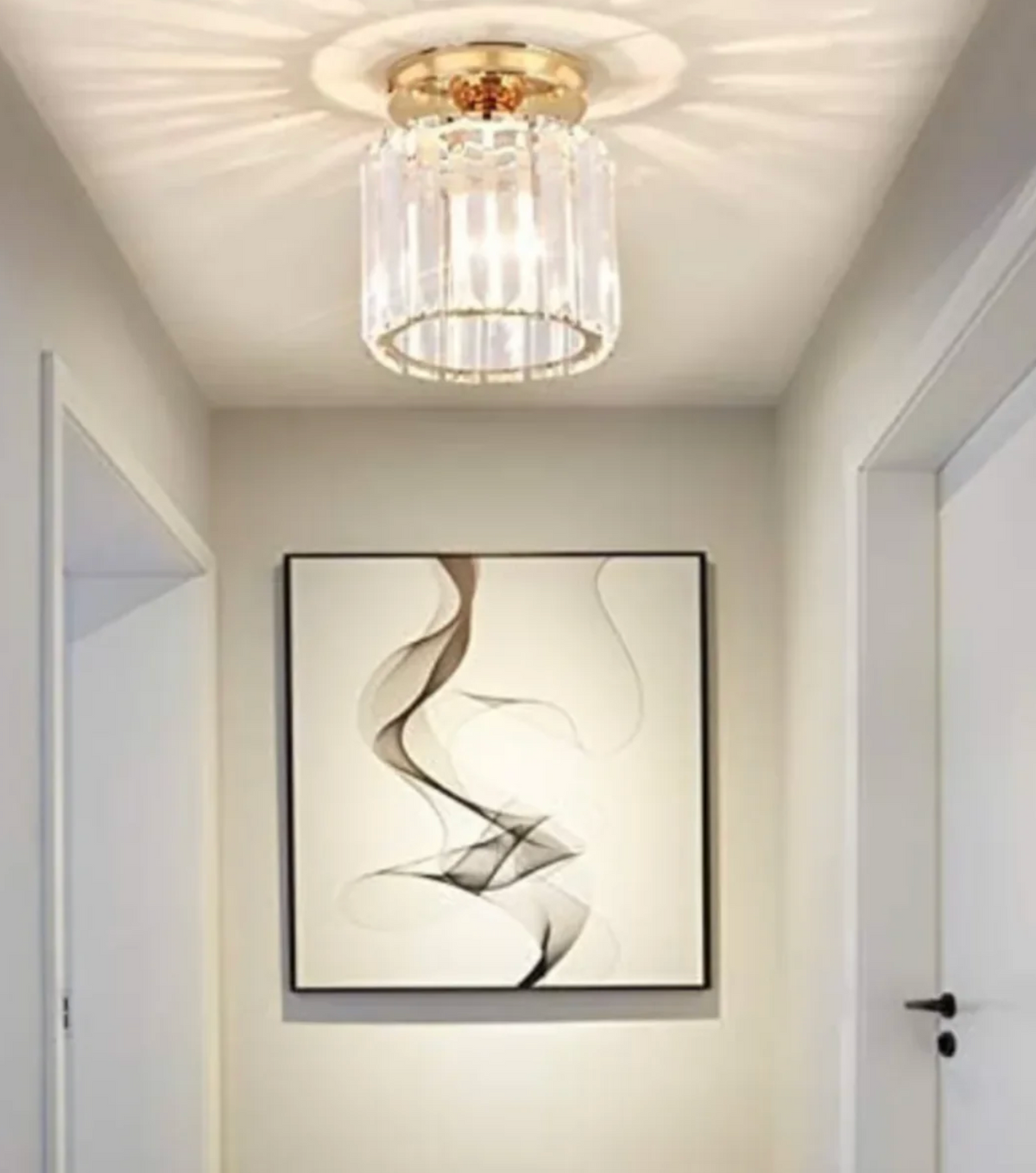 Glam Crystal Flush Mount Ceiling Light – Round or Square