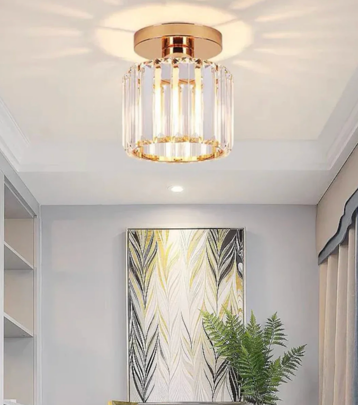 Glam Crystal Flush Mount Ceiling Light – Round or Square
