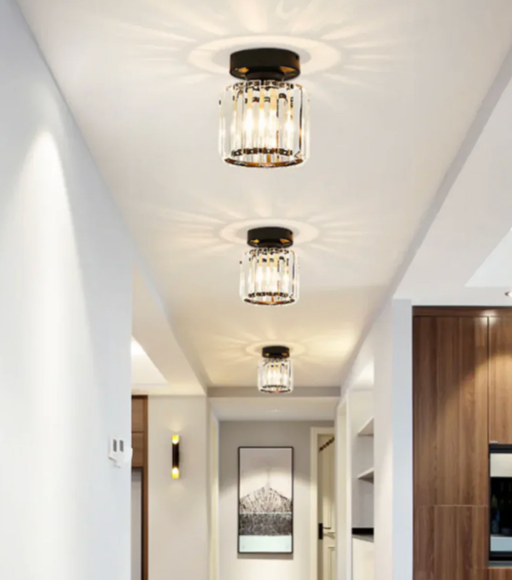 Glam Crystal Flush Mount Ceiling Light – Round or Square