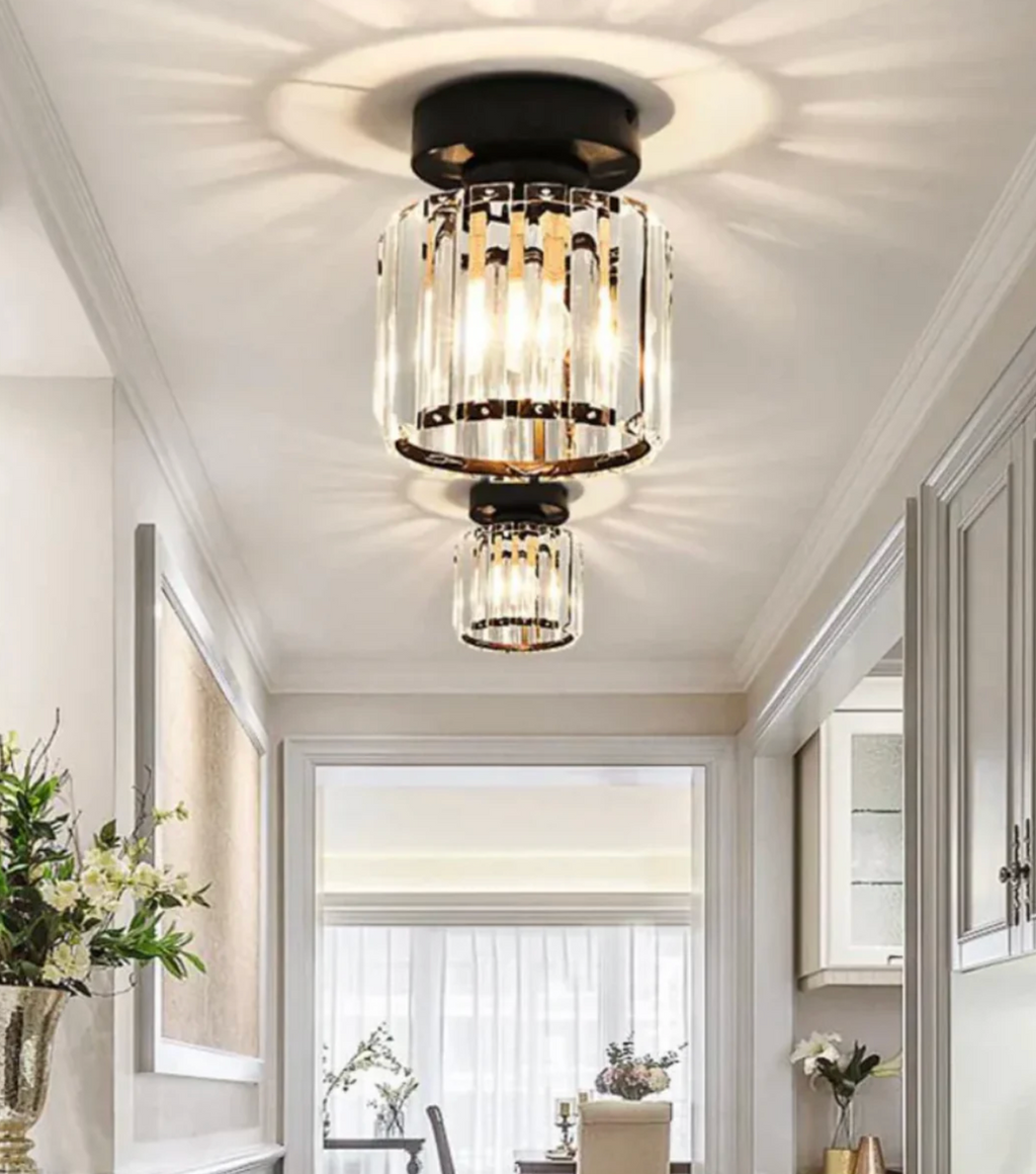 Glam Crystal Flush Mount Ceiling Light – Round or Square