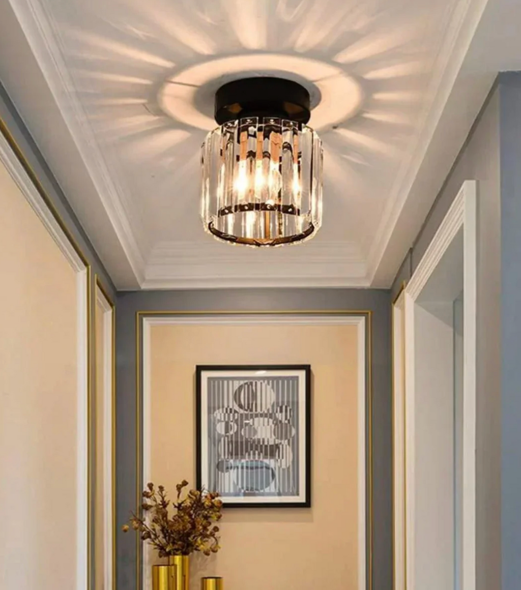Glam Crystal Flush Mount Ceiling Light – Round or Square