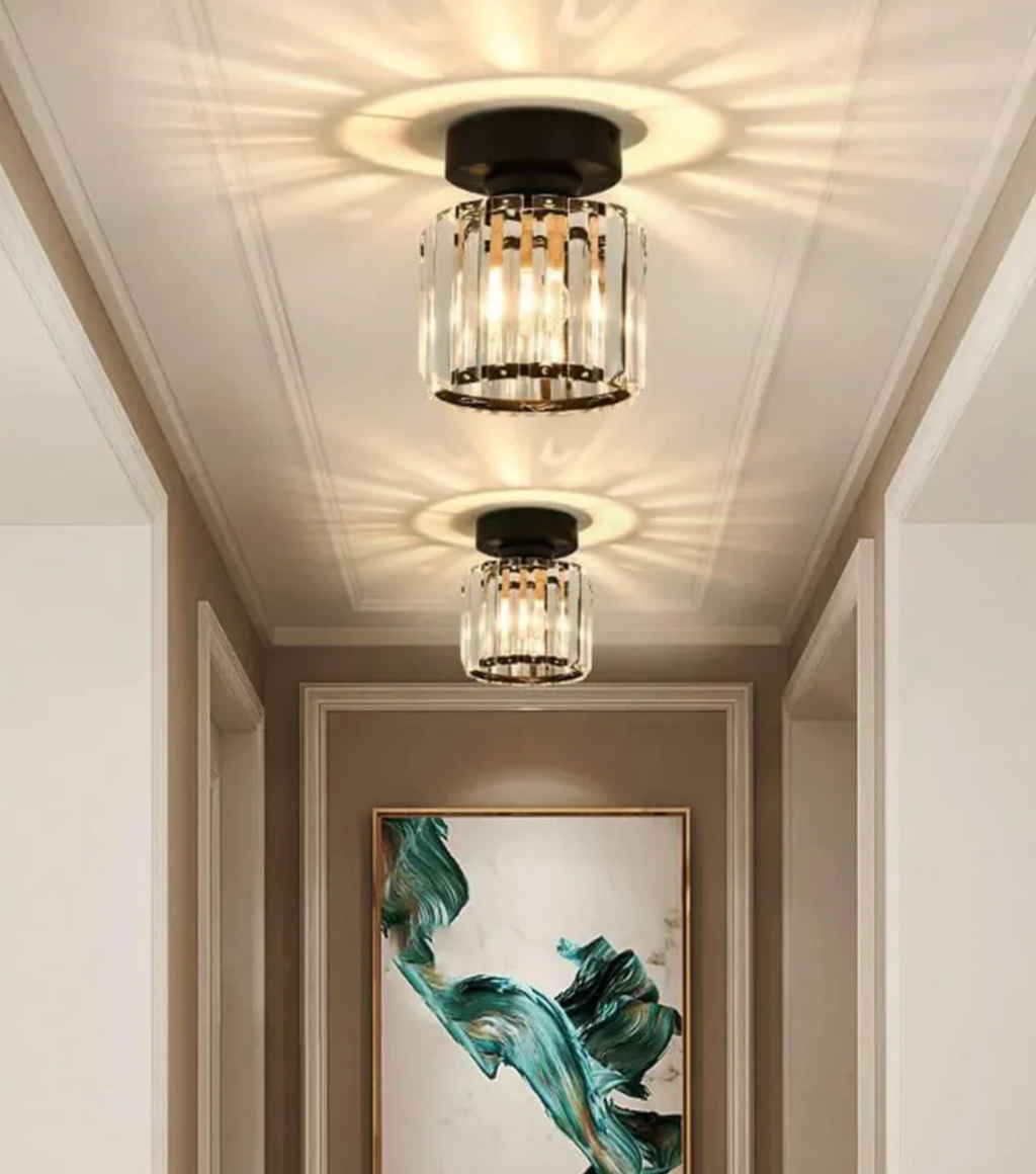Glam Crystal Flush Mount Ceiling Light – Round or Square