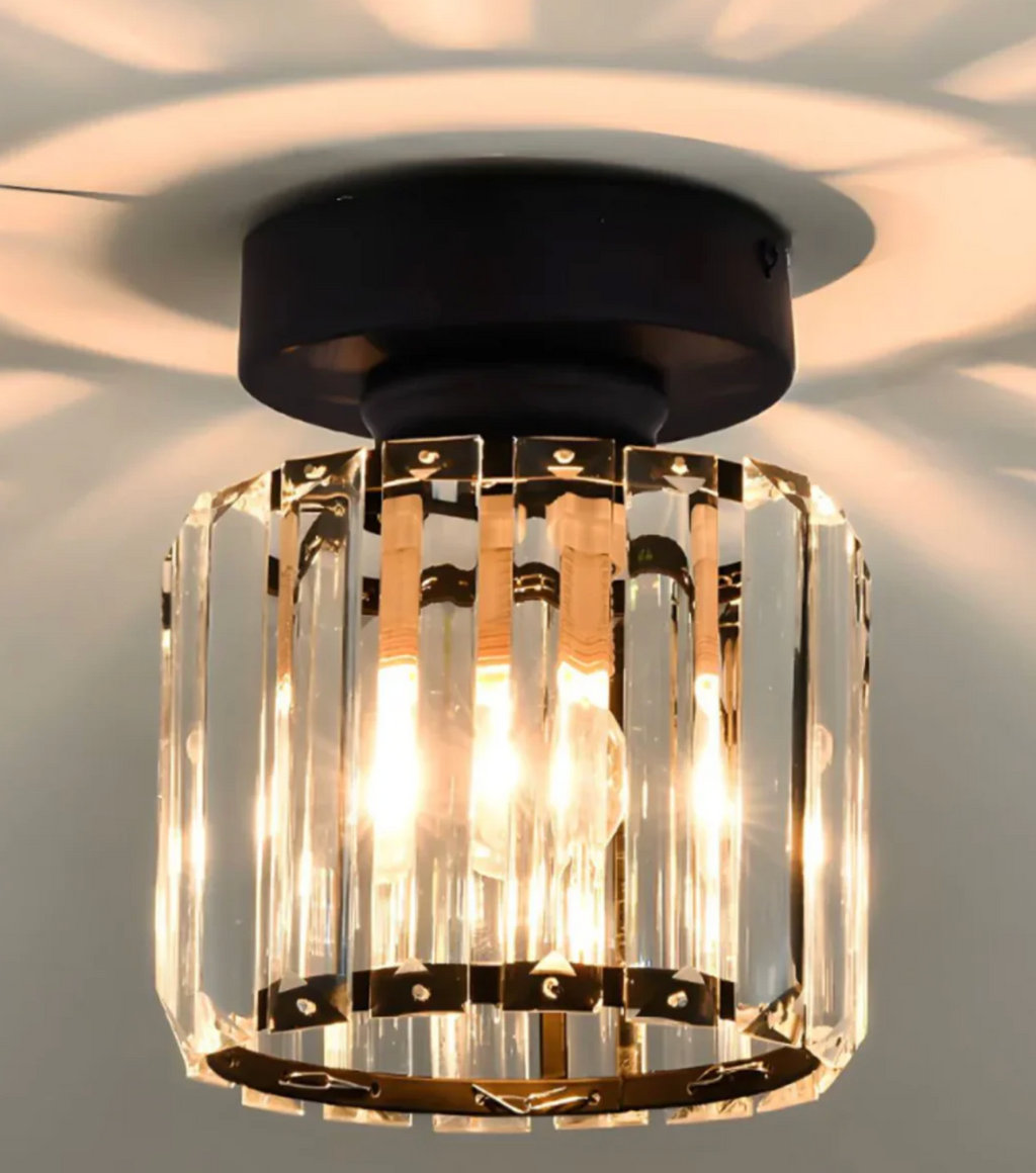 Glam Crystal Flush Mount Ceiling Light – Round or Square
