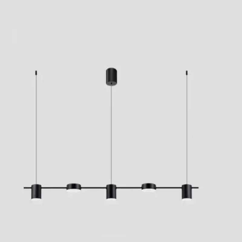 Modern Linear LED Pendant Light with Adjustable Spotlights
