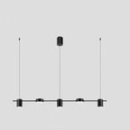 Modern Linear LED Pendant Light with Adjustable Spotlights