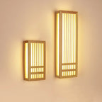 Japandi wooden slat wall light