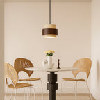 Stone barrel pendant light