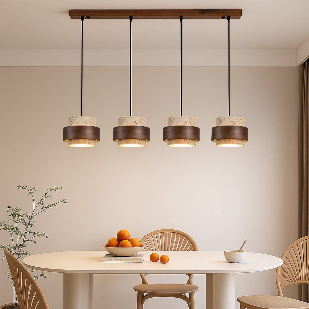 Minimalist Stone Barrel Pendant Light – 1 to 4 Lights