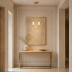Brushed Gold Oval LED Chandelier – Modern Minimalist
