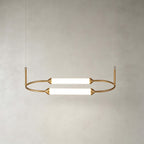 Brushed Gold Oval LED Chandelier – Modern Minimalist
