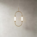 Brushed Gold Oval LED Chandelier – Modern Minimalist