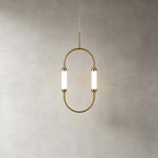 Brushed Gold Oval LED Chandelier – Modern Minimalist