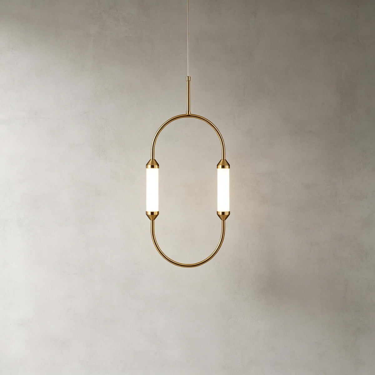 Brushed Gold Oval LED Chandelier – Modern Minimalist