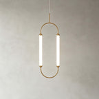 Brushed Gold Oval LED Chandelier – Modern Minimalist