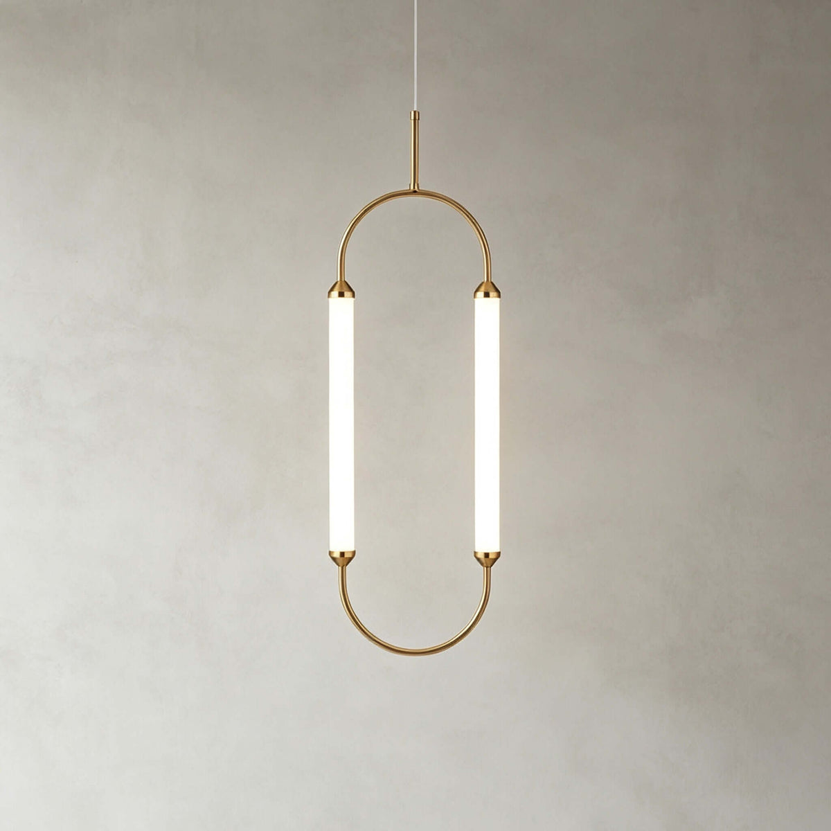 Brushed Gold Oval LED Chandelier – Modern Minimalist