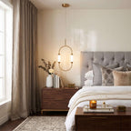 Brushed Gold Oval LED Chandelier – Modern Minimalist