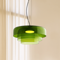 Layered Glass Pendant Light – Green, Amber or Smoky Grey