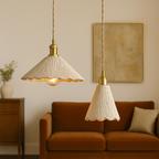 Textured cement pendant light